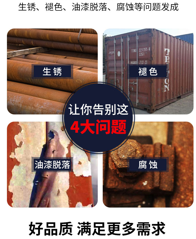 金属漆防锈漆栏杆门窗刷铁彩钢瓦翻新专用漆防腐醇酸调和灰色油漆(图5)