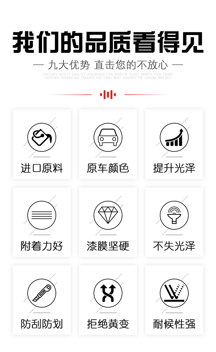 2k黑色汽车漆白色工业油漆修补桶装白漆烤漆调色金属漆黑漆防锈漆(图4)