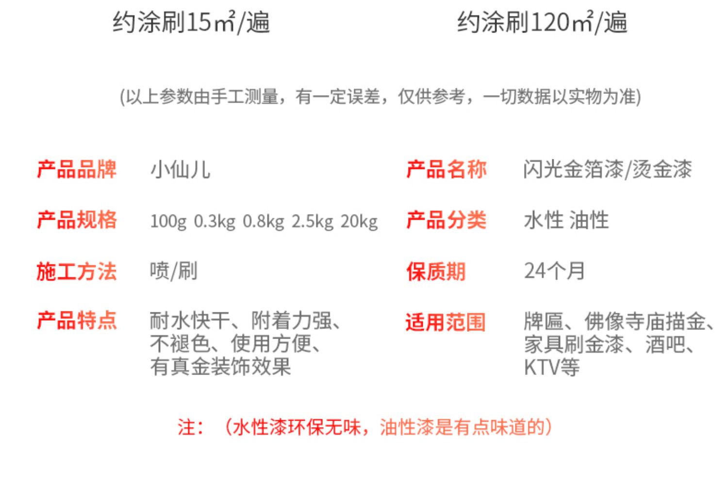 水性闪亮烫金漆 黄金/金色漆闪光油性金箔漆大理石佛像牌匾墓碑漆(图9)