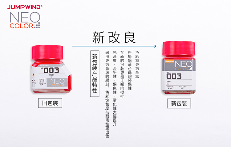 JUMPWIND匠域油漆 高达军事手办模型上色油漆油性漆基础色001-042(图1)