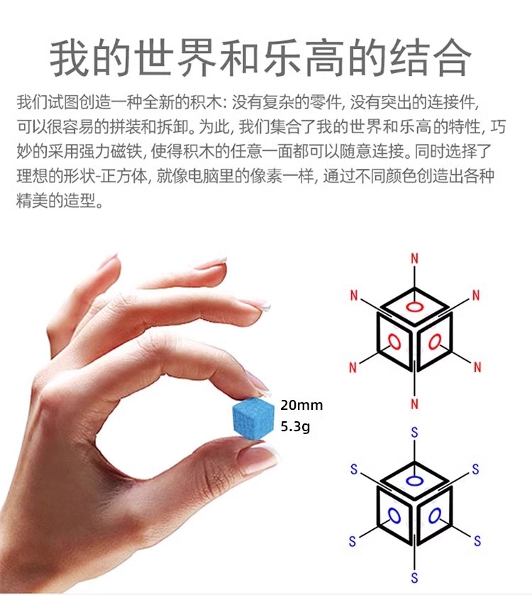 2024新款我的世界磁力方块磁铁积木迷你磁吸玩具益智拼装儿童全套(图2)