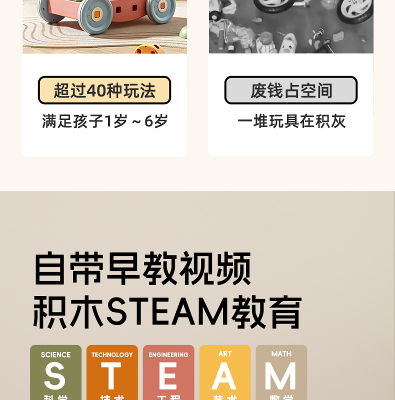 巧乐熊积木车玩具男孩女孩六一生日礼物1一6岁儿童益智大颗粒积木(图6)