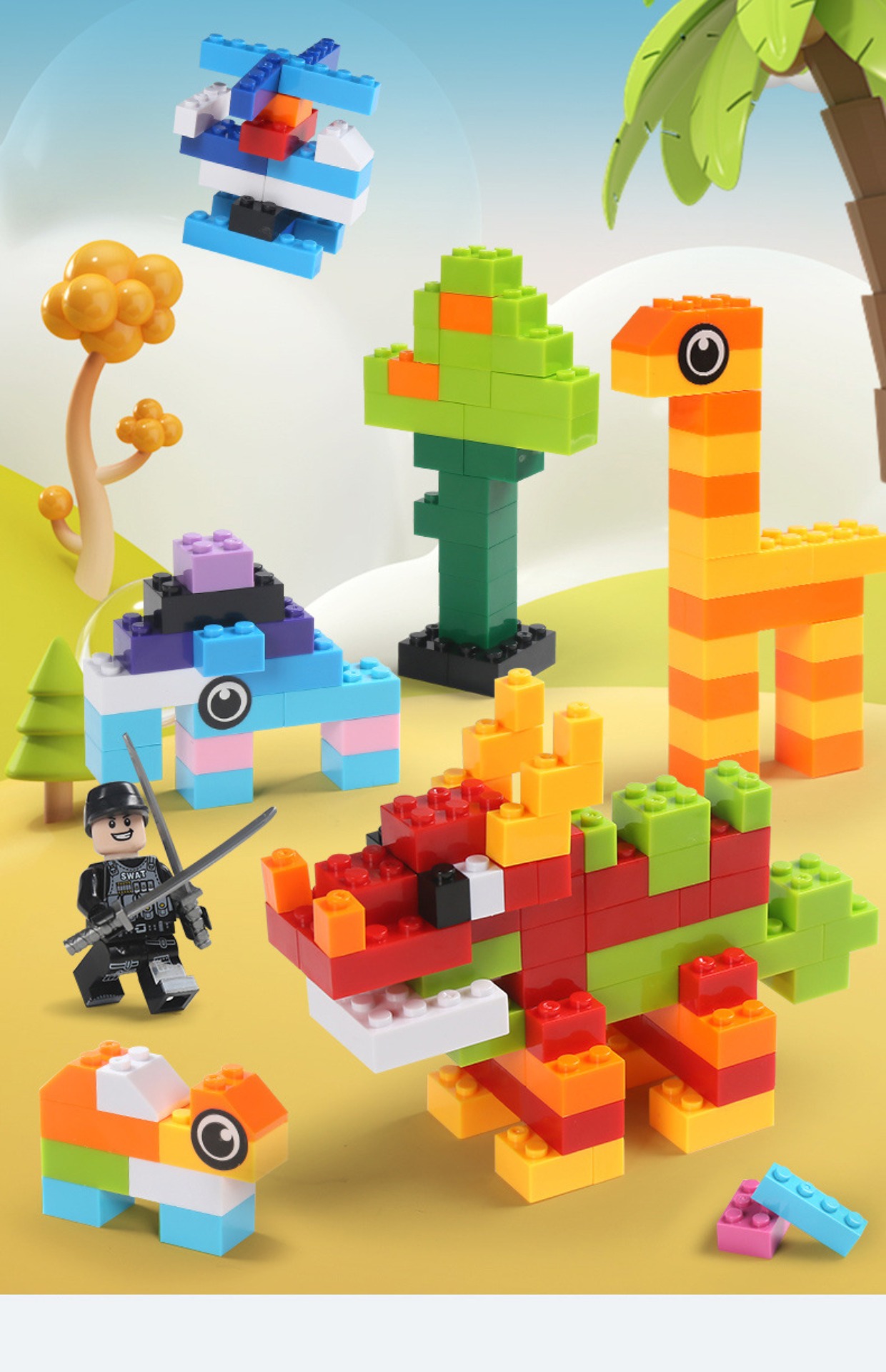 兼容新款小积木小颗粒拼装散装益智玩具儿童男DIY拼图6到12基础件(图15)