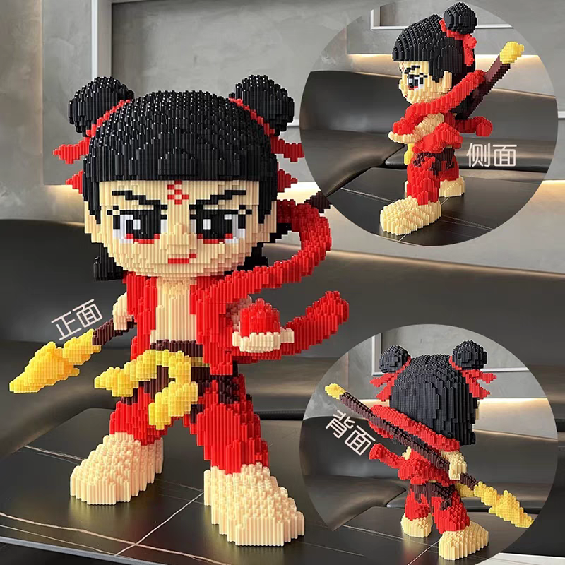 魔童哪吒积木2025新款男孩拼图6到12岁成人版高难度儿童拼装玩具(图4)