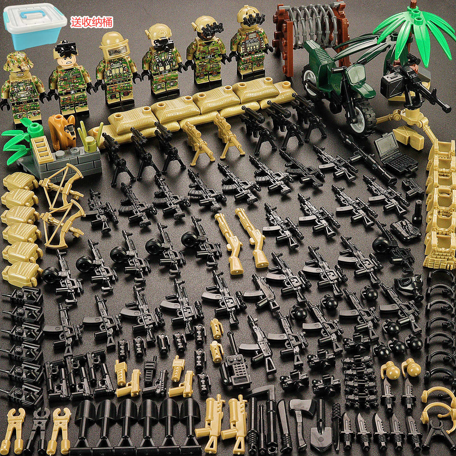 大漠特种兵军事人仔警察武器积木阿尔法迷彩益智拼装儿童玩具男孩(图6)
