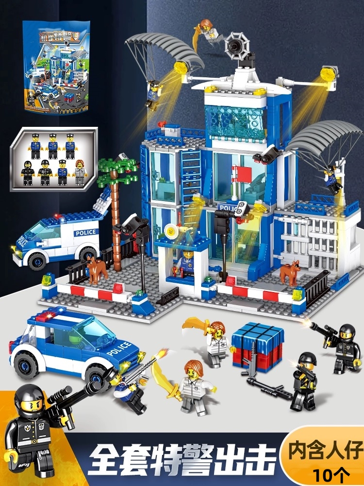 乐2025高积木男孩子益智拼装军事消防警察局10岁儿童汽车系列玩具(图8)