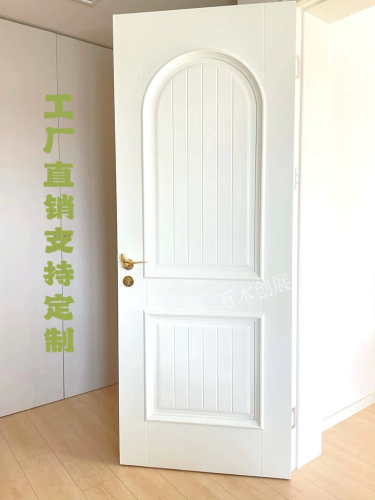 佛山工厂直销美式木门轻美式卧室门法式奶油白色烤漆门橡木烤漆门(图8)