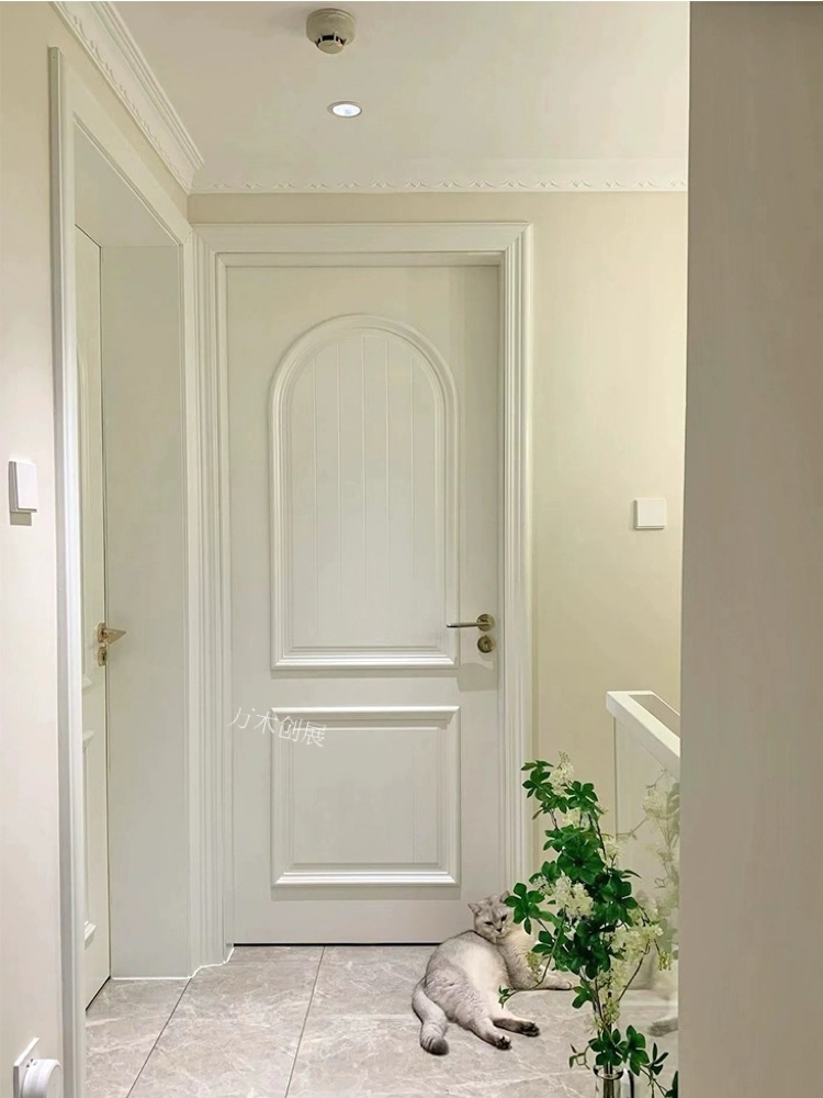 佛山工厂直销美式木门轻美式卧室门法式奶油白色烤漆门橡木烤漆门(图9)