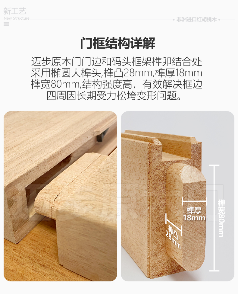 迈步原木门红胡桃纯实木烤漆门房间室内门环保卧室门新中式门定制(图10)