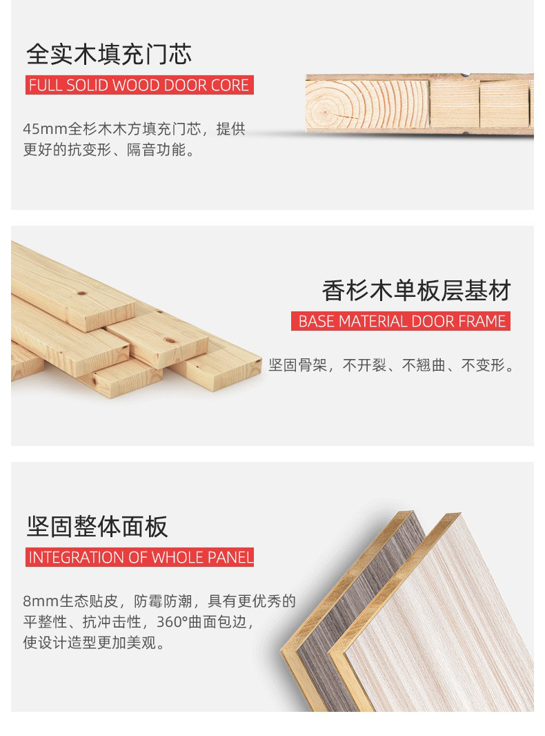 卧室门免漆实木复合套装门碳晶室内门隔音家用实木门隐形房间门(图9)