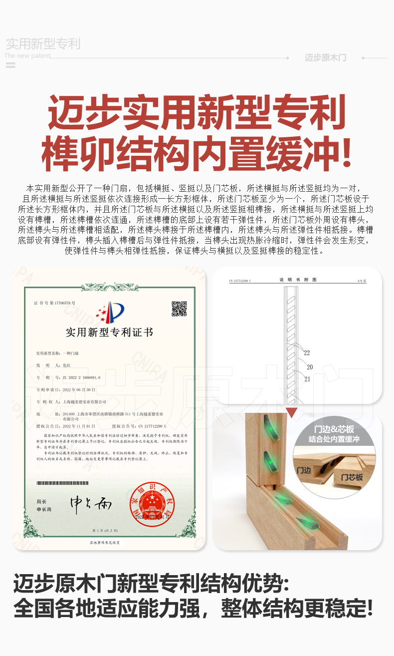 迈步原木门红胡桃纯实木烤漆门房间室内门环保卧室门新中式门定制(图9)