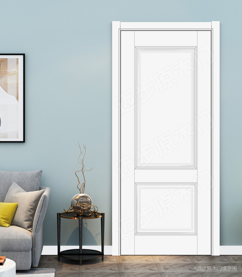 迈步原木门红胡桃纯实木烤漆门房间室内门环保卧室门新中式门定制(图22)