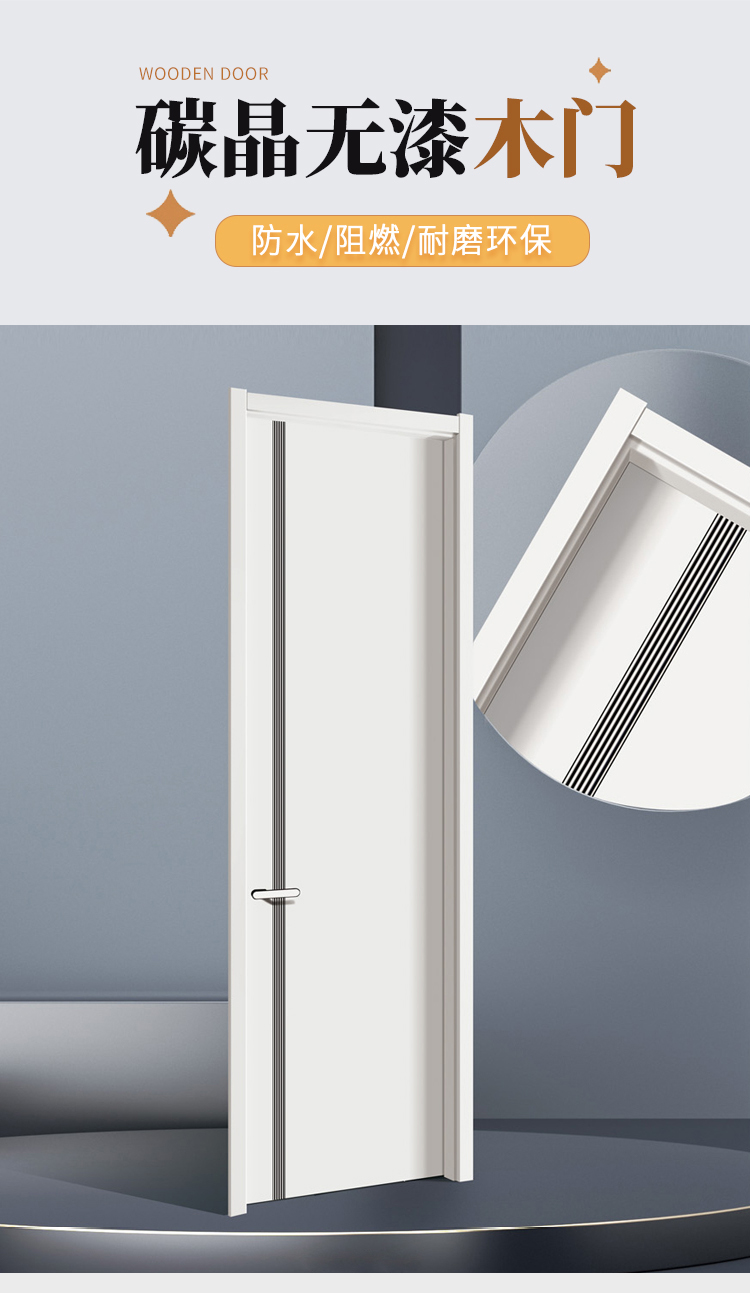 室内门 卧室门 烤漆门 碳晶门 实木复合卧室套装门 环保隔音定制(图1)