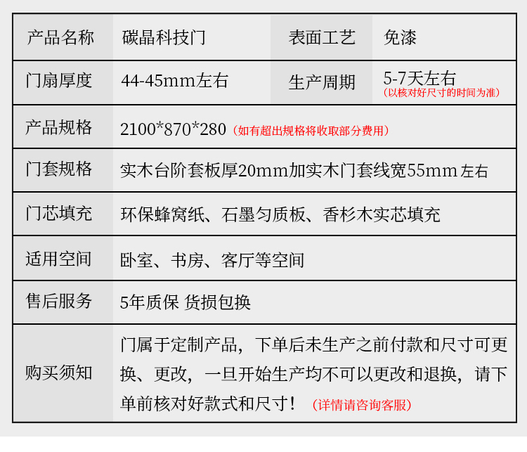 卧室门室内门碳晶科技木门实木复合门生态门零度门套装门免漆房门(图17)