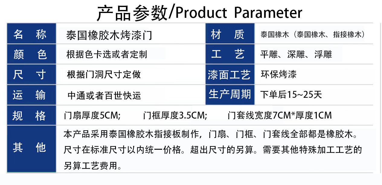 房间实木门烤漆入户门卧室门豪华雕花泰国进口橡木进户门室内门(图2)