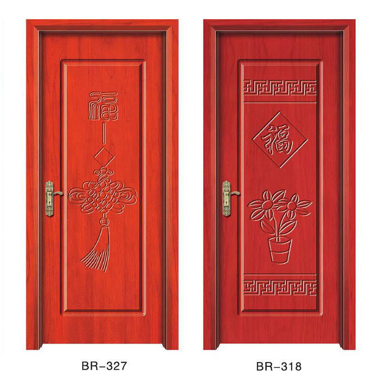 房间实木门烤漆入户门卧室门豪华雕花泰国进口橡木进户门室内门(图35)