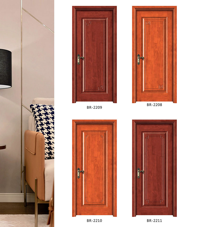 房间实木门烤漆入户门卧室门豪华雕花泰国进口橡木进户门室内门(图46)