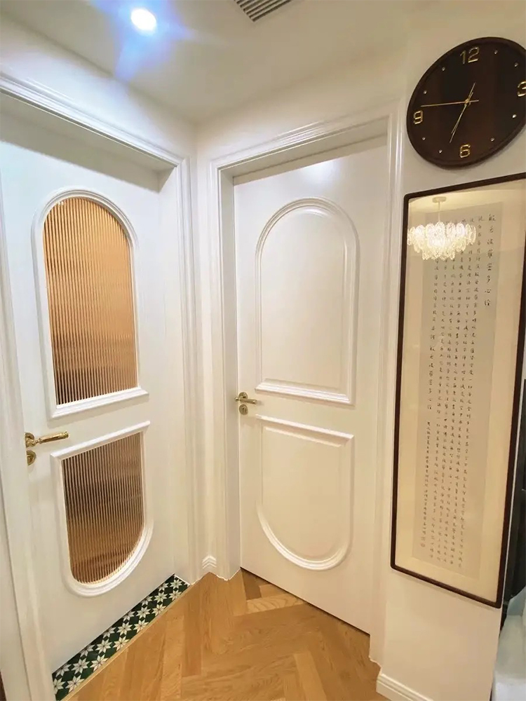 室内门卧室门多层实木烤漆门实木复合全实木白色房间门套装门法式(图8)