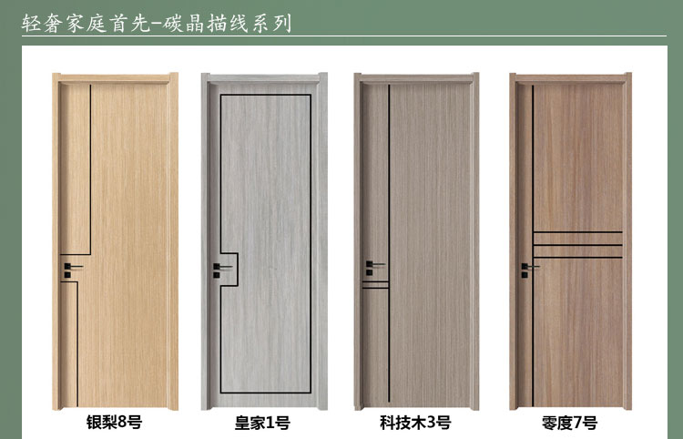 定制白色免漆碳晶室内门房门实木复合卧室门套装门木门包安装现货(图7)