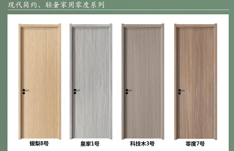 定制白色免漆碳晶室内门房门实木复合卧室门套装门木门包安装现货(图5)