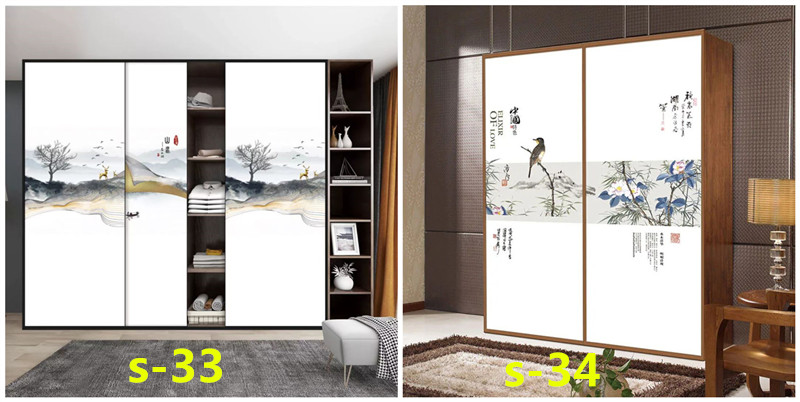 水墨山水画推拉门定做新中式移门中国风彩绘衣柜门定制衣橱壁柜门(图27) 水墨山水画推拉门定做新中式移门中国风彩绘衣柜门定制衣橱壁柜门(图27)