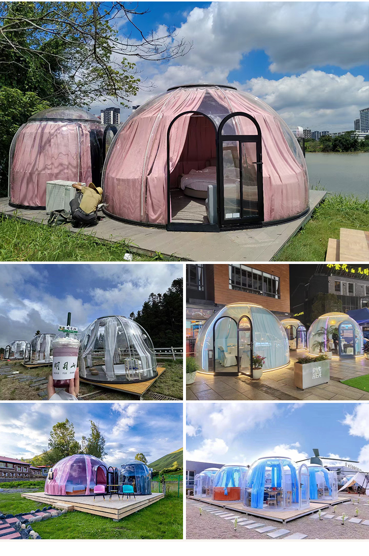 网红PC泡泡屋室外透明星空房民宿酒店餐饮户外庭院移动阳光房帐篷(图13)
