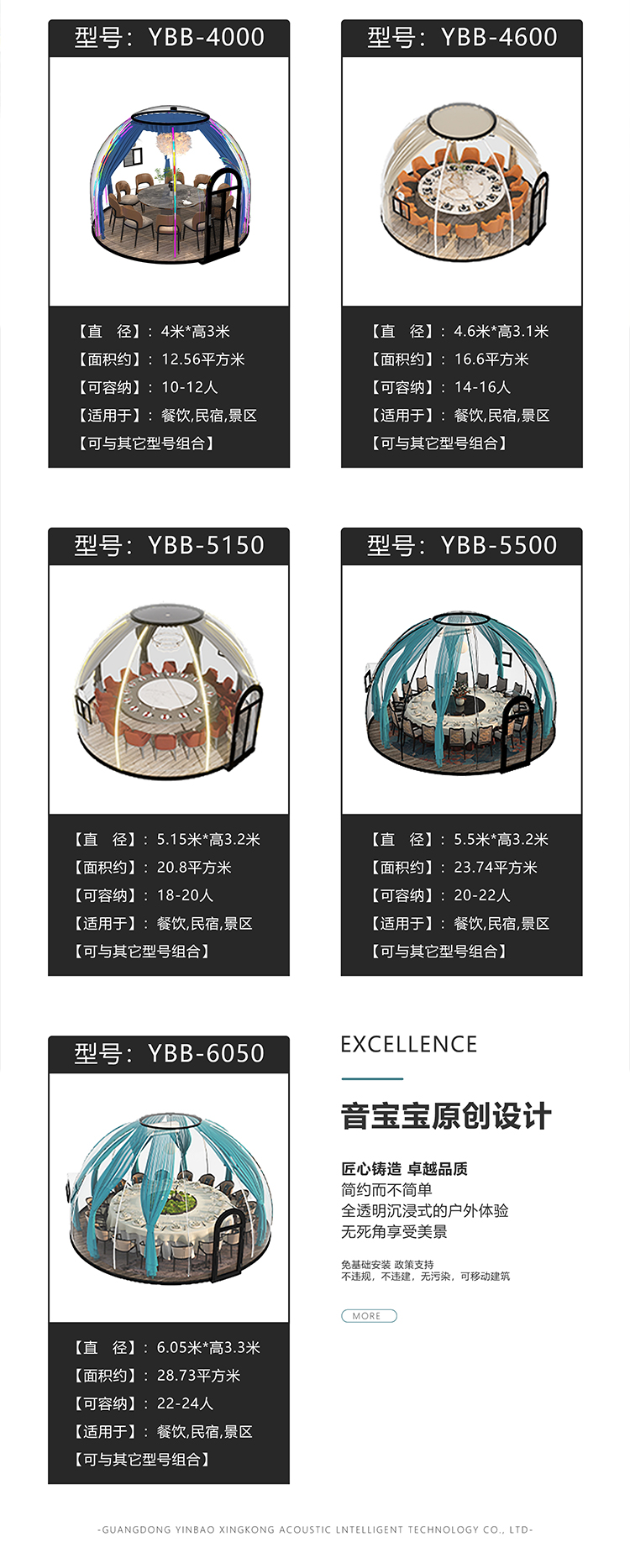 网红PC泡泡屋室外透明星空房民宿酒店餐饮户外庭院移动阳光房帐篷(图15)