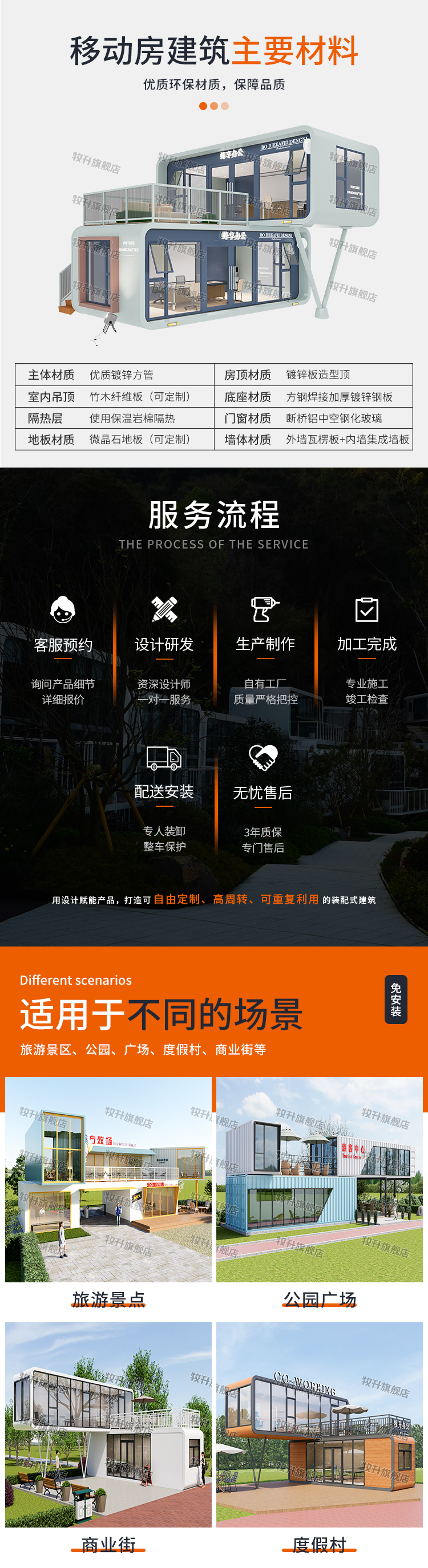 牧升太空舱移动房定制双层办公室集装箱微宿别墅接待室售楼处驿站(图7)