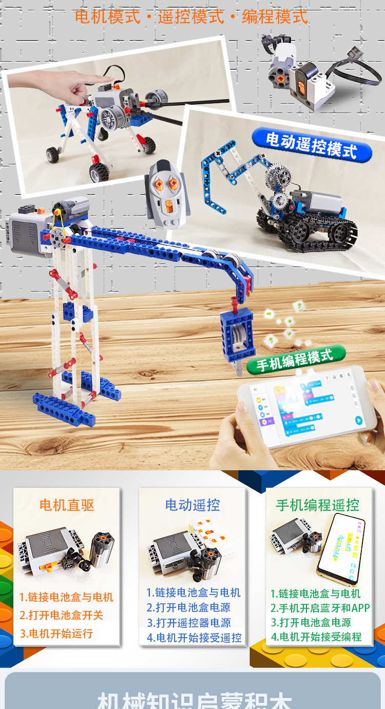 可编程机器人电动积木9686科教少儿益智机械拼装男孩玩具儿童礼物(图5)