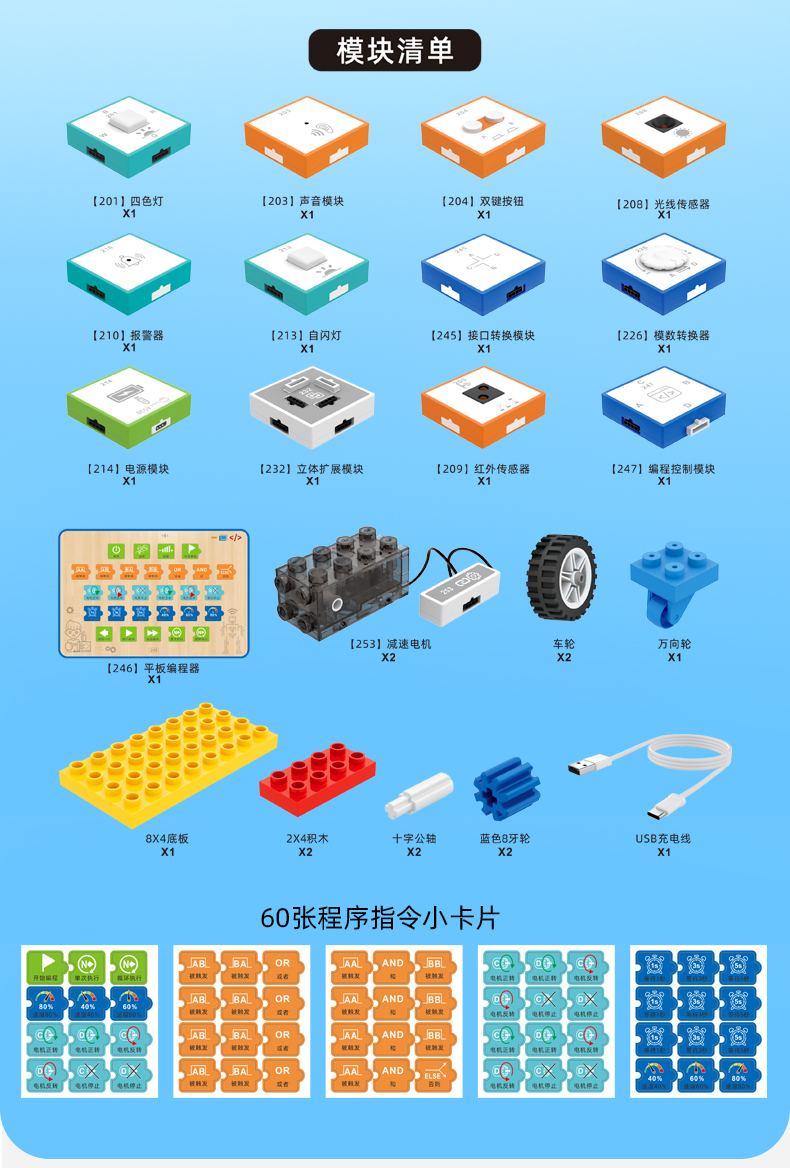 YSGO逻辑编程机器人儿童科教电动积木益智男女孩拼装玩具小车礼物(图8)