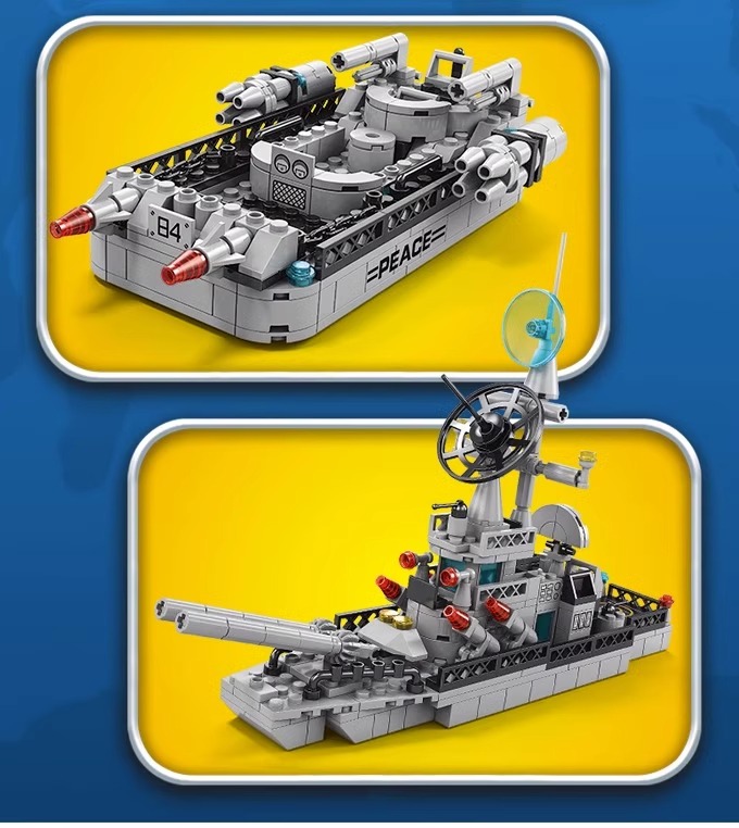 航空母舰积木2024新款驱逐舰模型高难度男孩拼装玩具益智军舰(图7)