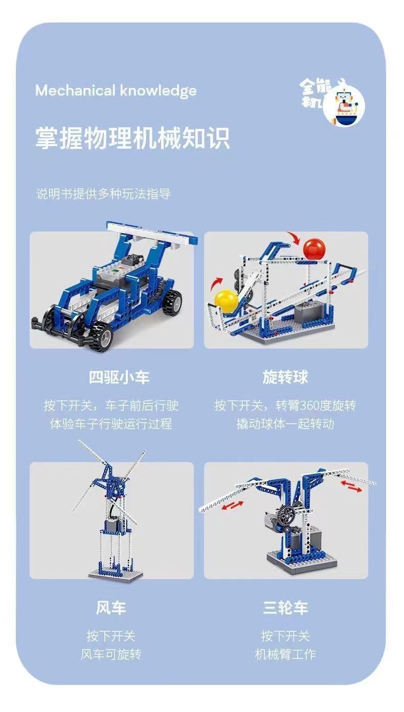 编程机器人积木9686科教积木教具套装齿轮电动益智玩具(图4)