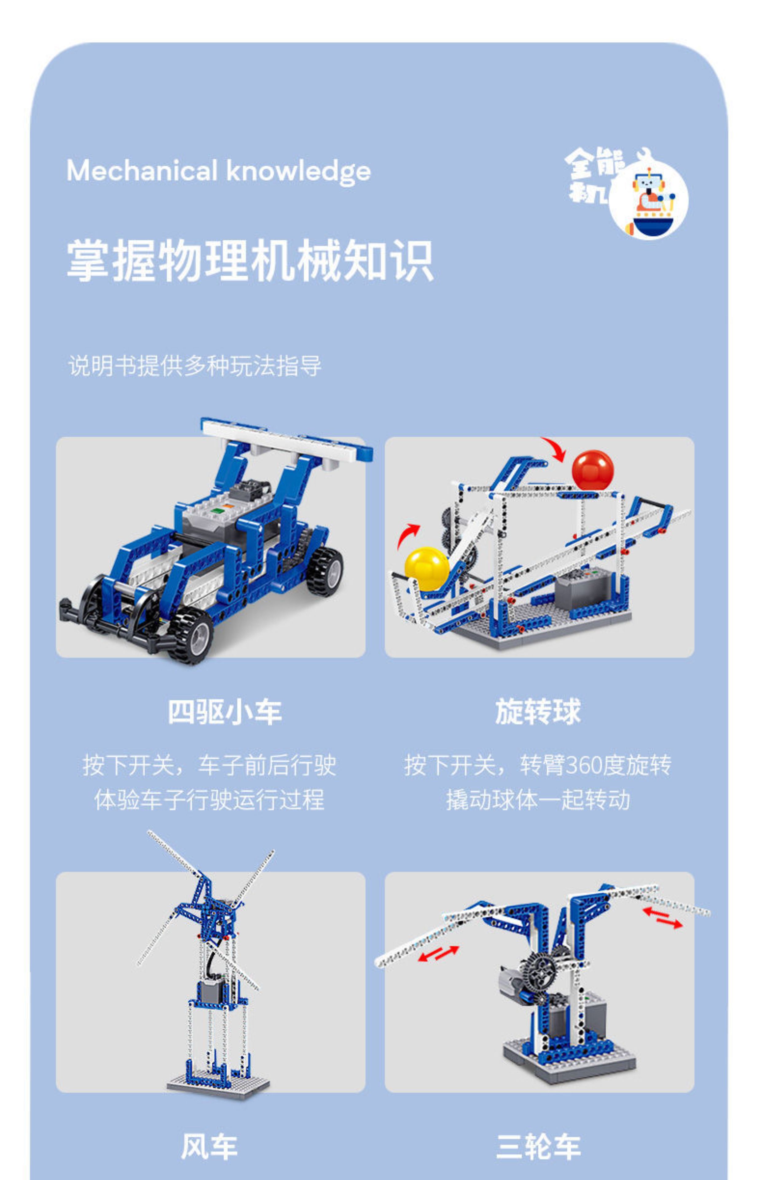 编程机器人积木小颗粒9686拼装电动马达教具STEM套装教材电动玩具(图18)