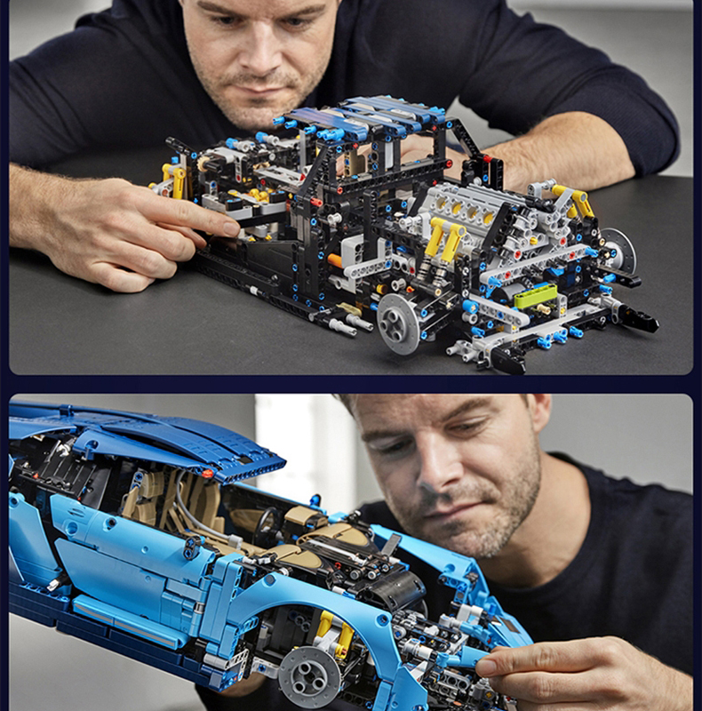 布加迪威龙汽车跑车赛车积木拼装玩具高难度巨大型男孩子生日礼物(图11)