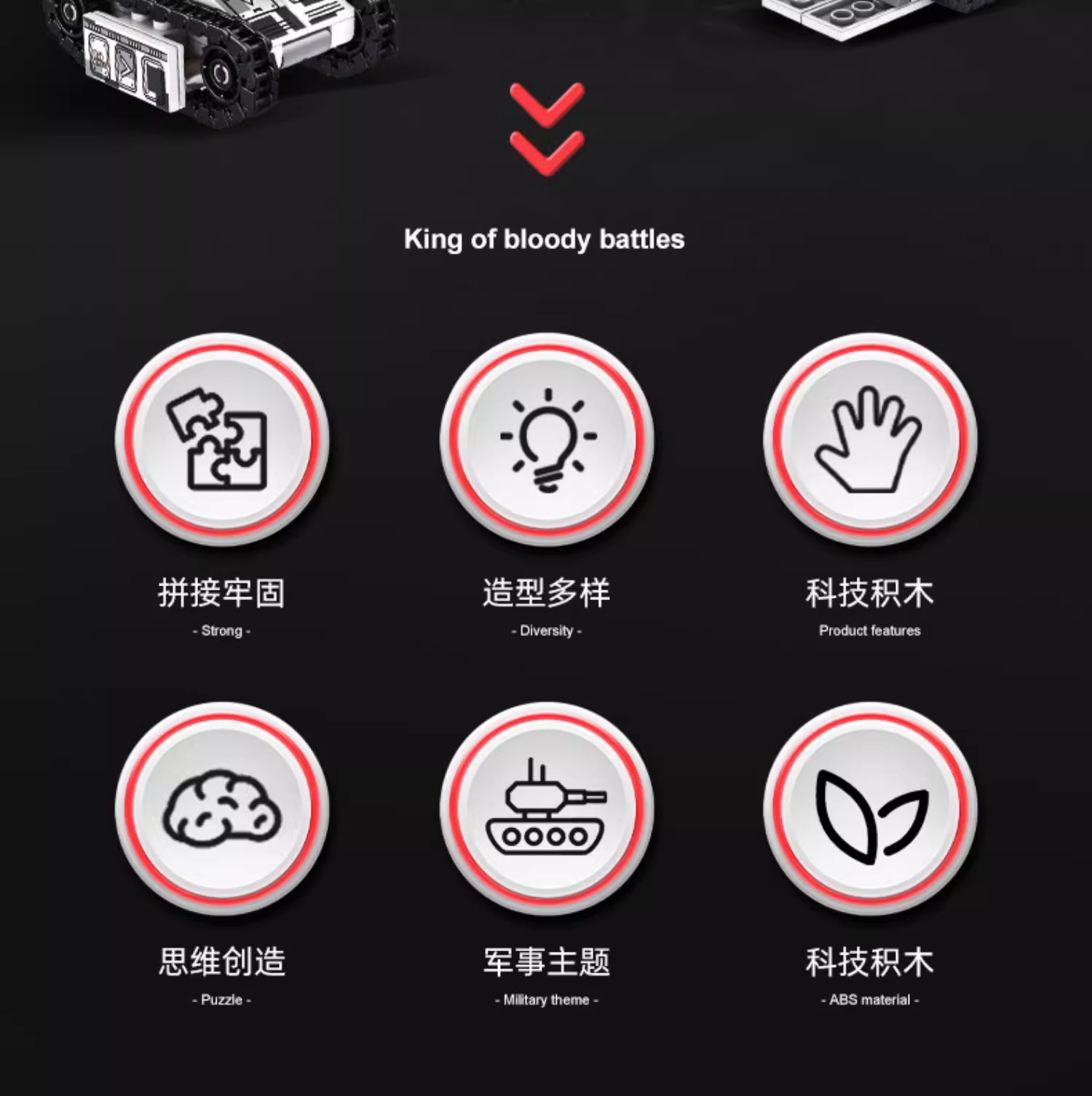 2025新款军事大型坦克积木玩具模型拼装儿童男孩子8-12岁生日礼物(图2)