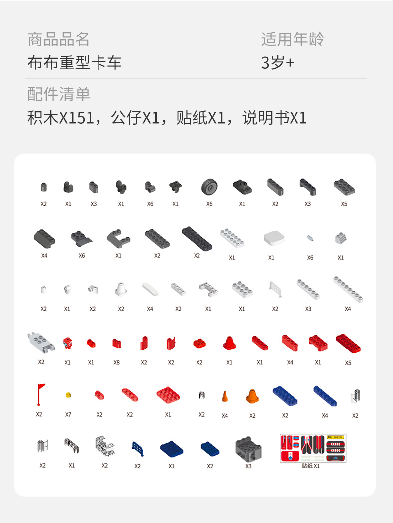 【爆款推荐】布鲁可大颗粒积木车重型卡车百变拼装玩具男孩(图18)