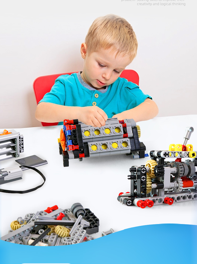 2025儿童益智乐兼容高发动电机引擎积木难度拼变速箱模型学霸玩具(图7)