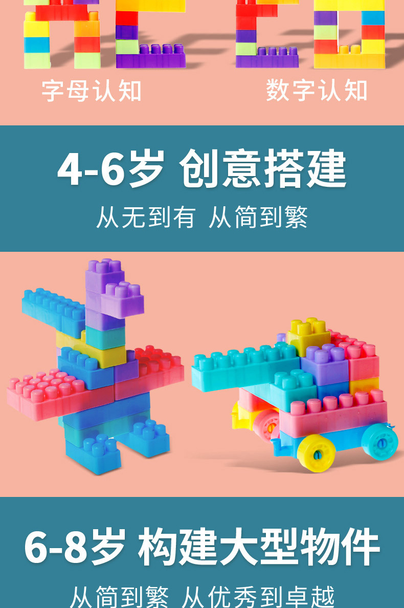 儿童积木3-6周岁塑料拼装玩具女孩2男孩子宝宝5益智力4拼插小火车(图16)