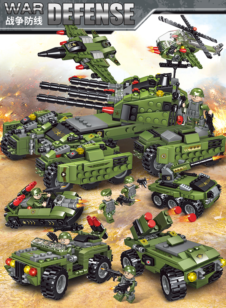 巨大型虎式猛犸坦克车积木小颗粒拼装玩具益智男孩子 6一12岁以上(图1)