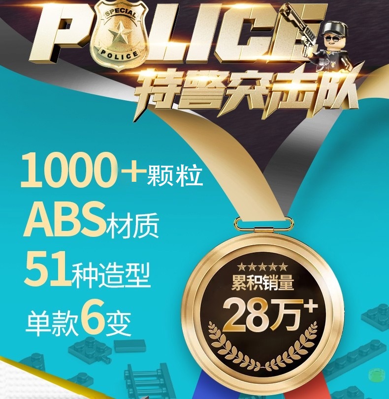 特警察积木益智拼系列汽车变形机器人金刚儿童男孩子玩具生日礼物(图2)