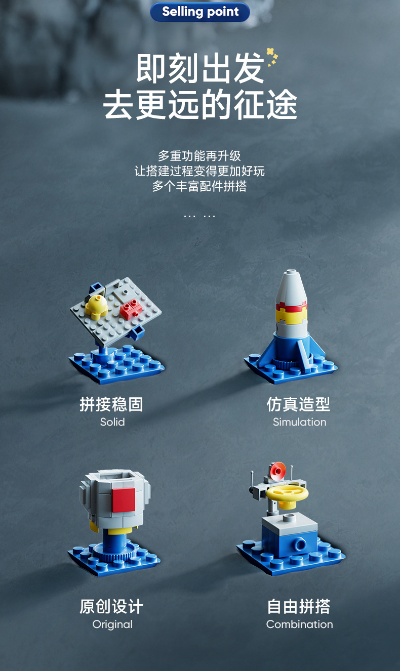 2025中国航天飞船神州火箭飞机模型拼装儿童积木男孩玩具生日礼物(图3)