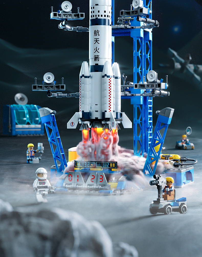 2025中国航天飞船神州火箭飞机模型拼装儿童积木男孩玩具生日礼物(图2)