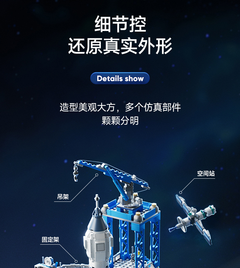 2025中国航天飞船神州火箭飞机模型拼装儿童积木男孩玩具生日礼物(图15)