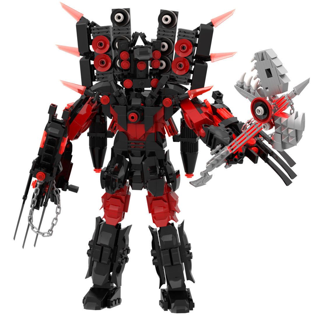 马桶人VS监控人Skibidi toilet玩具儿童积木战斧吉他音响人NS920(图8)