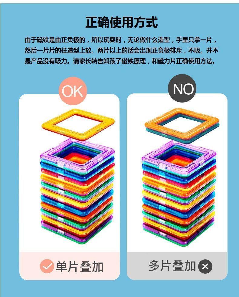 【磁力片积木】儿童吸铁石玩具强磁性3-6岁男女小孩提拉拼装益智(图19)