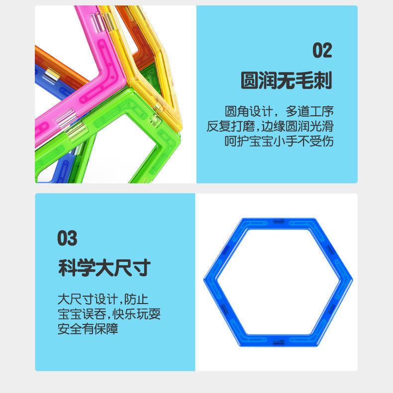 【磁力片积木】儿童吸铁石玩具强磁性3-6岁男女小孩提拉拼装益智(图16)