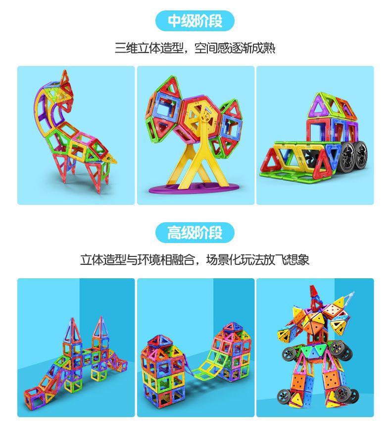 【磁力片积木】儿童吸铁石玩具强磁性3-6岁男女小孩提拉拼装益智(图12)