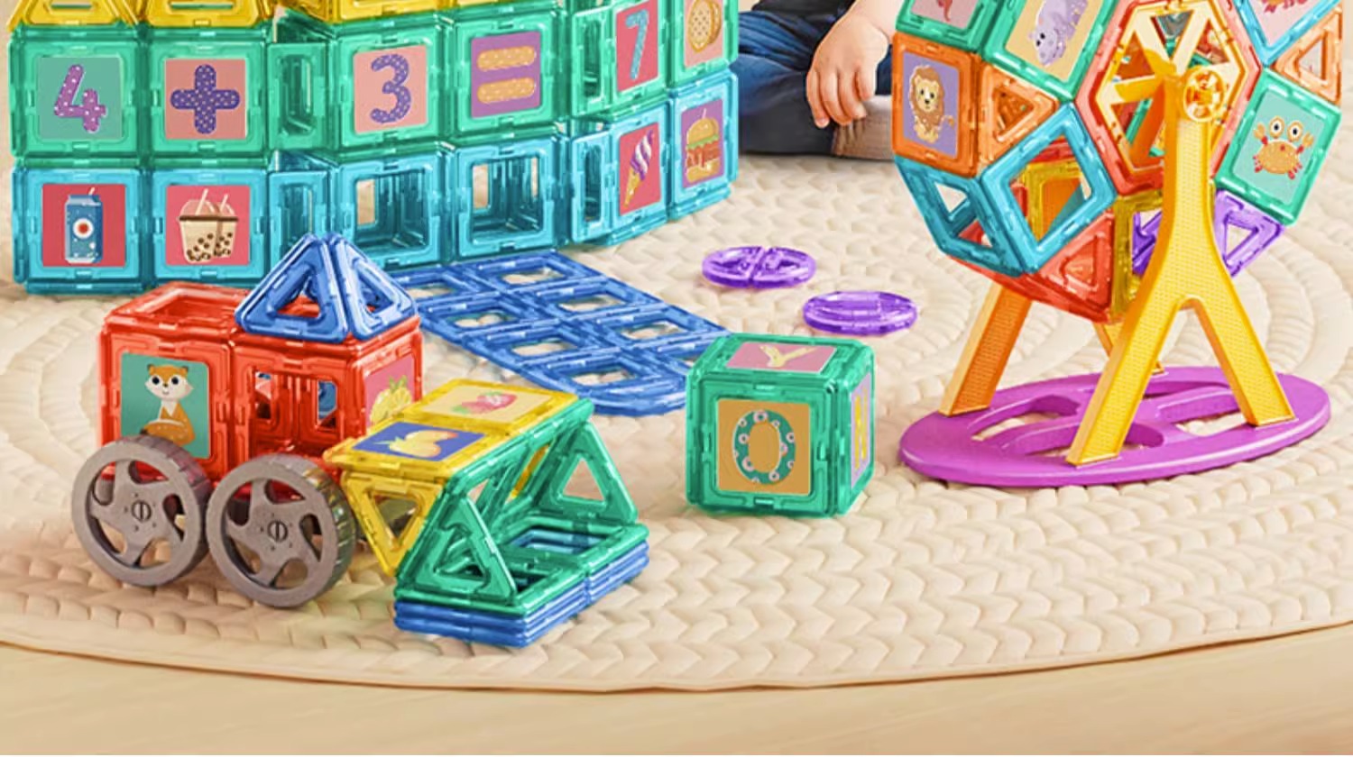 磁力片儿童益智积木磁铁吸铁石贴拼图男孩女孩子益智拼装磁性玩具(图5)