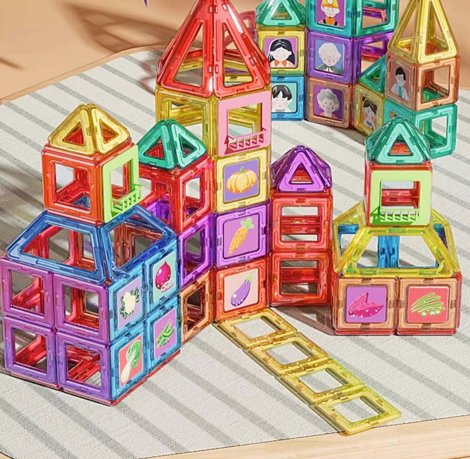 磁力片儿童益智积木磁铁吸铁石贴拼图男孩女孩子益智拼装磁性玩具(图27)