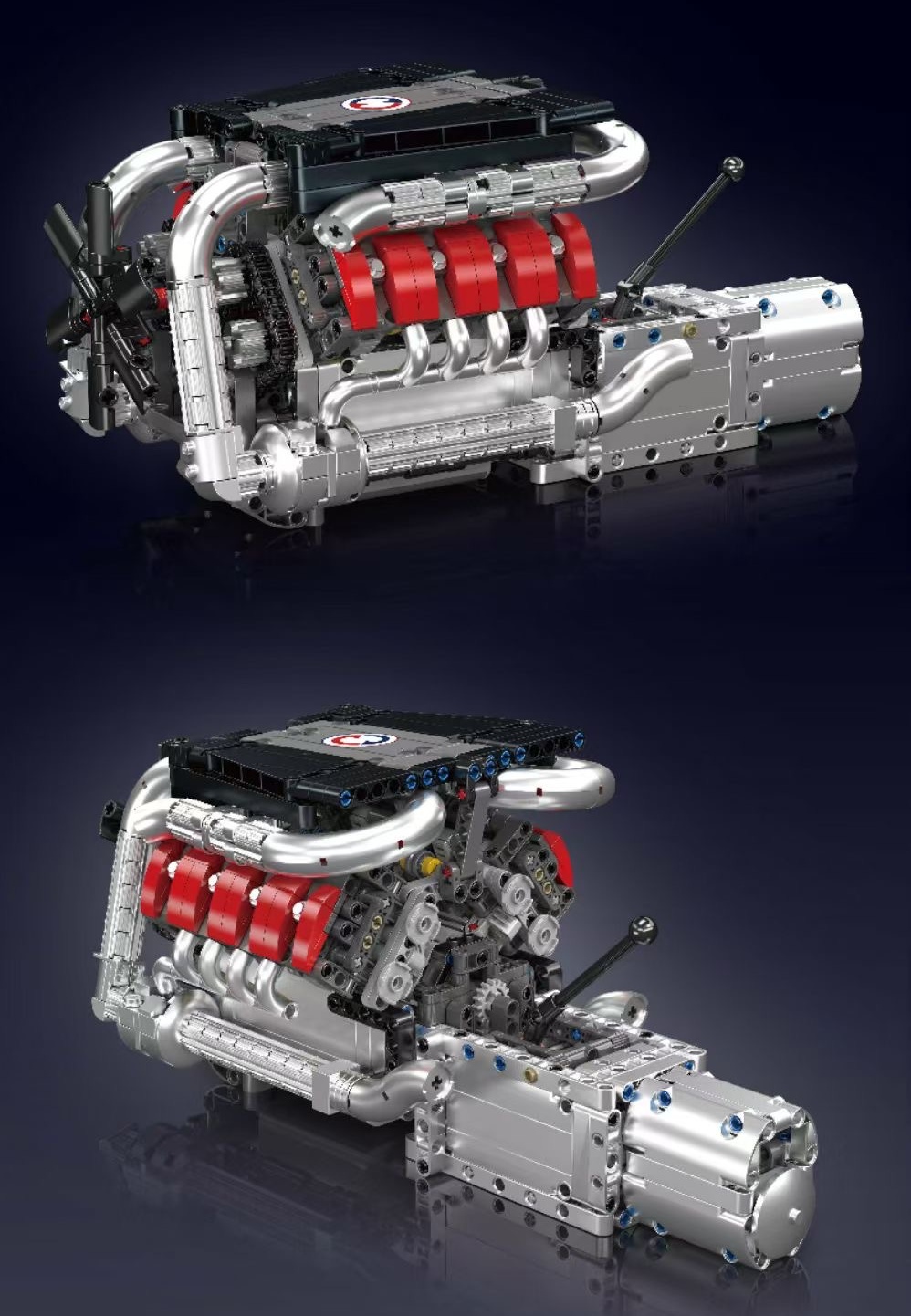 宇星机械创意汽车V8发动机电动遥控成年高难度拼装巨大型积木玩具(图2)